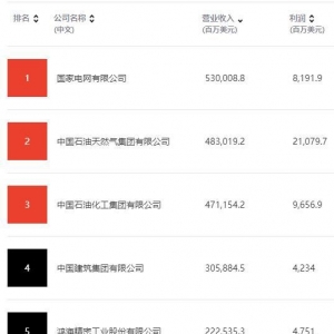 2023財(cái)富中國(guó)500強(qiáng)排行榜發(fā)布 國(guó)家電網(wǎng)、中石油、中石化位列前三